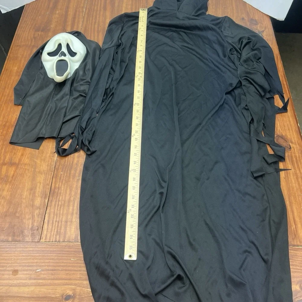 Vintage Ghostface Scream Costume Easter Unlimited Mask Black Cloak Halloween